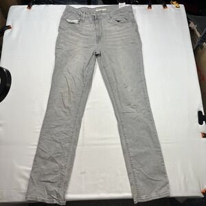 Levi's Mid Rise Skinny Jeans Women's Grey Denim Stretch Size 32X32 Light Pants